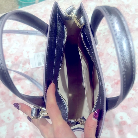 NWT Kate Spade Tinsel Glitter Satchel in hard to find color Lilac Frost - Picture 8 of 8